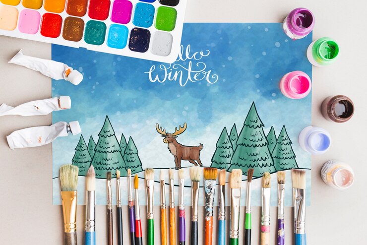 PSD mockup di carta con il concetto di artista
