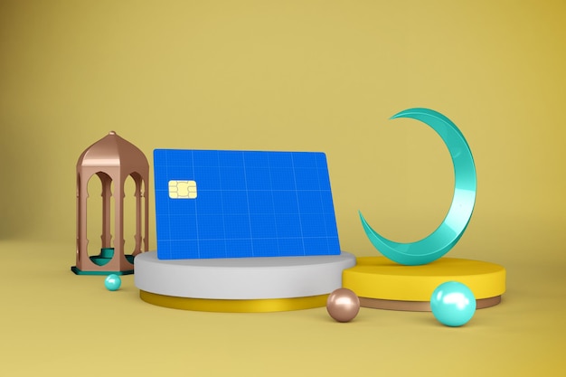 Mockup di carta di credito del Ramadan