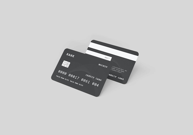 Mockup di carta di credito o di debito in plastica