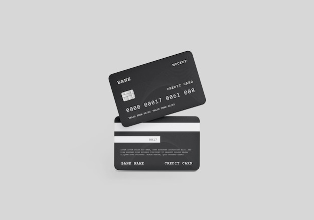 Mockup di carta di credito o di debito in plastica