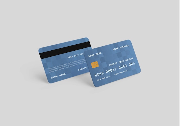 Mockup di carta di credito o di debito in plastica