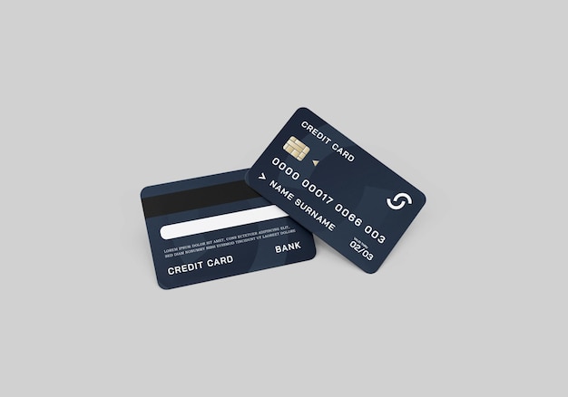 Mockup di carta di credito o di debito in plastica