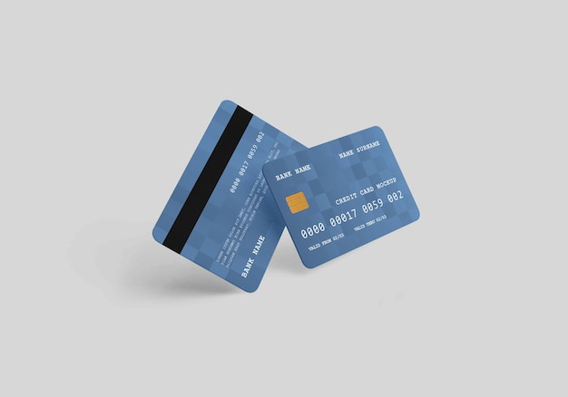 Mockup di carta di credito o di debito in plastica