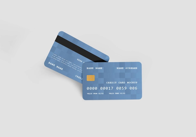 Mockup di carta di credito o di debito in plastica