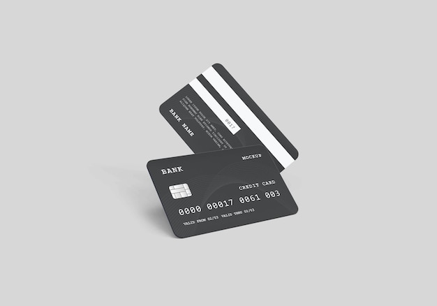 Mockup di carta di credito o di debito in plastica