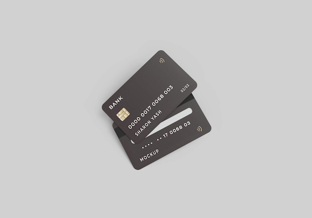 Mockup di carta di credito o di debito in plastica