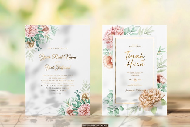 Mockup di carta e busta per inviti