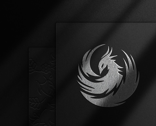 mockup di carta goffrata in argento di lusso