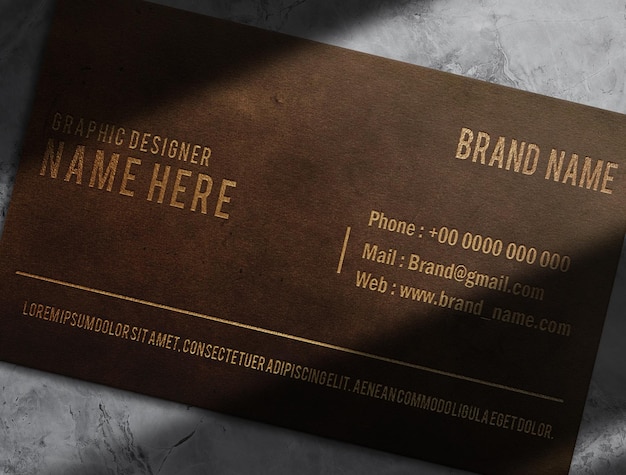 mockup di carta goffrata in pelle di lusso