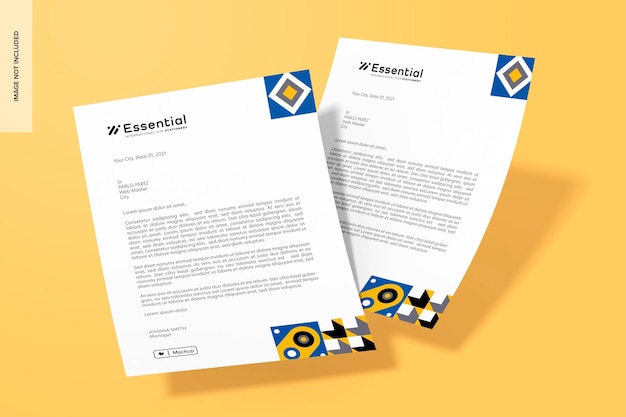 Mockup di carta intestata A3, in caduta