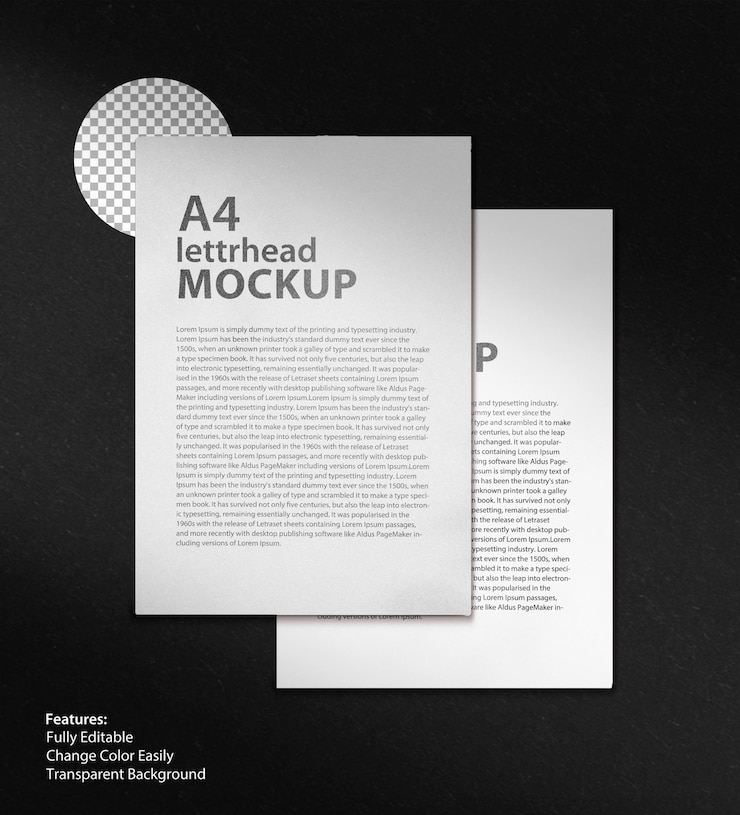 Mockup di carta intestata aziendale A4