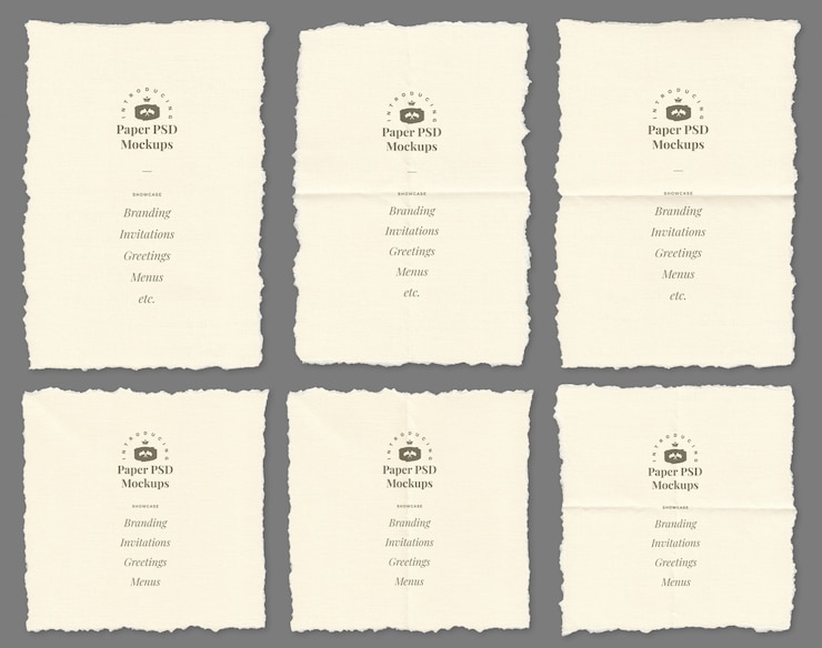 PSD mockup di carta pastello fatto a mano