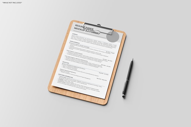 Mockup di carta per il curriculum della cartellina
