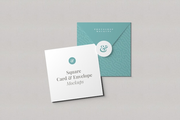 Mockup di carta quadrata e busta