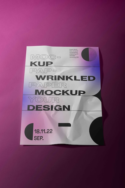 Mockup di carta spiegazzata