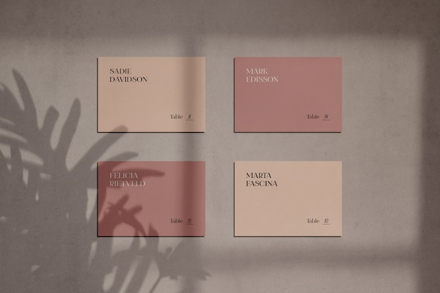 Mockup di carte di cancelleria scena griglia