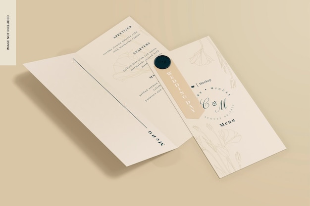 Mockup di carte menu di lusso