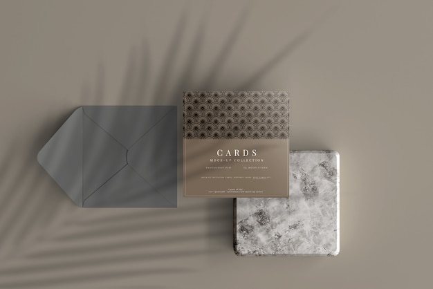 Mockup di carte quadrate multiuso