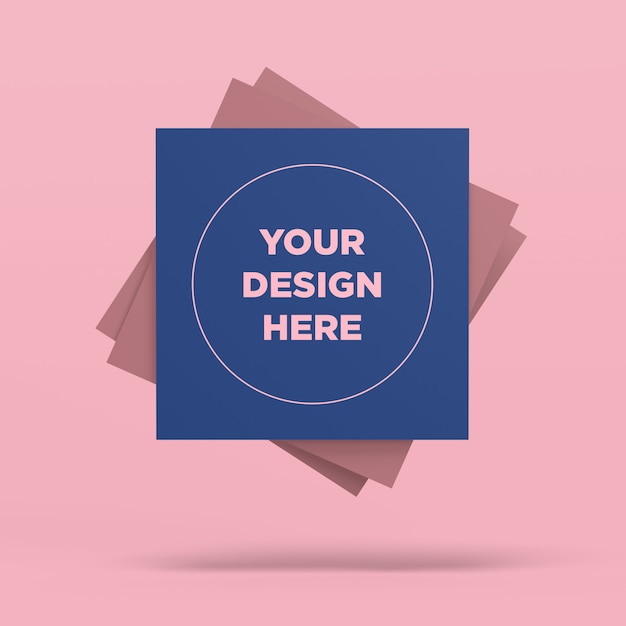 Mockup di carte quadrate volanti