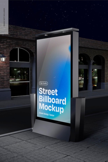Mockup di cartellone pubblicitario di strada rettangolare