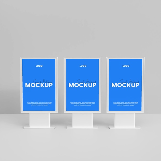 Mockup di cartelloni pubblicitari 3D per piccole strade