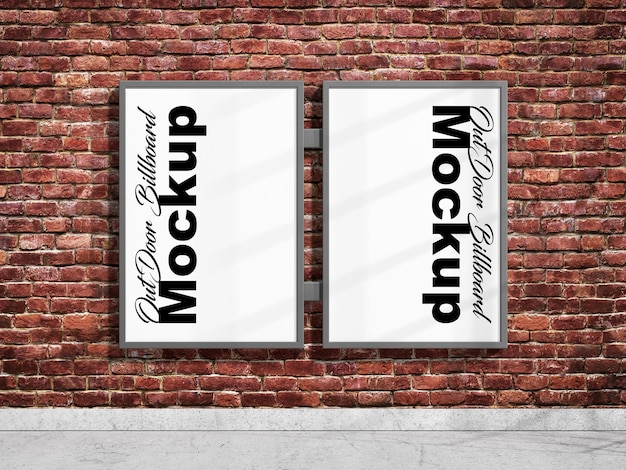 Mockup di cartelloni pubblicitari all'aperto della metropolitana