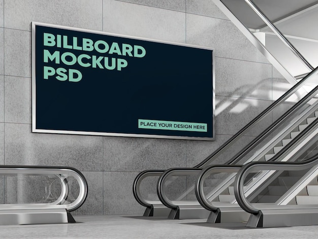 Mockup di cartelloni pubblicitari della metropolitana PSD