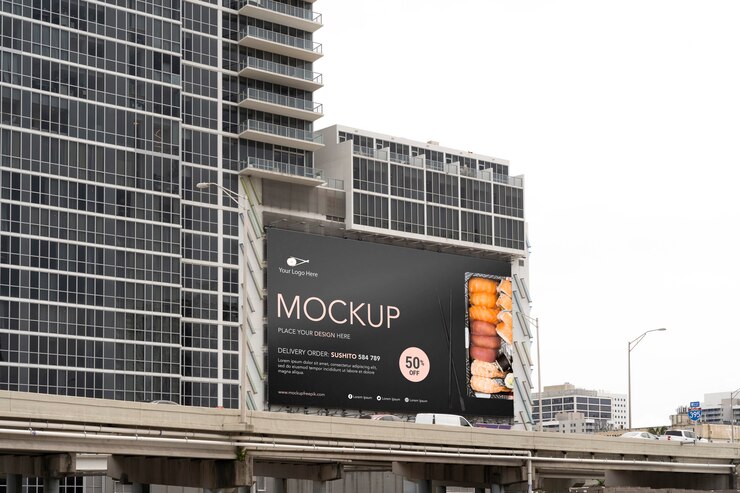 PSD mockup di cartelloni pubblicitari di miami