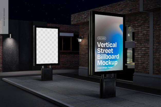 Mockup di cartelloni pubblicitari verticali a sinistra
