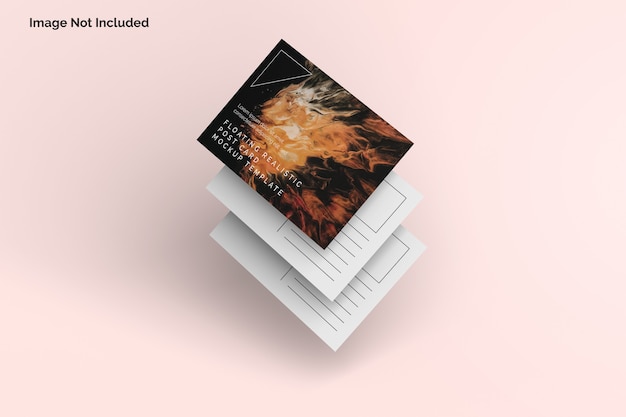 Mockup di cartolina postale realistico galleggiante