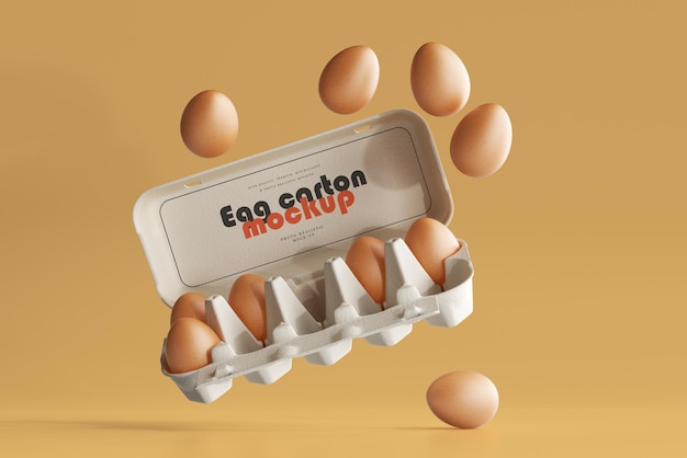 Mockup di cartone di uova