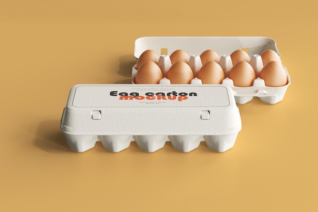 Mockup di cartone di uova