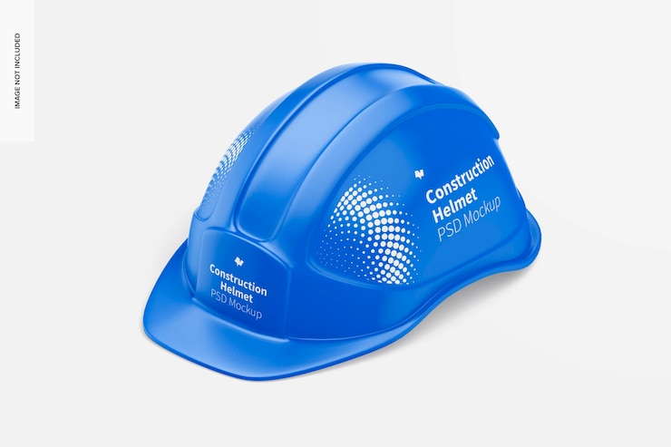 PSD mockup di casco da costruzione, vista isometrica da sinistra