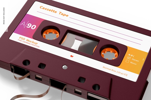 Mockup di cassetta, primo piano