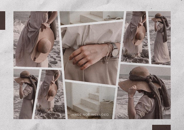 Mockup di collage di foto di moda semplice