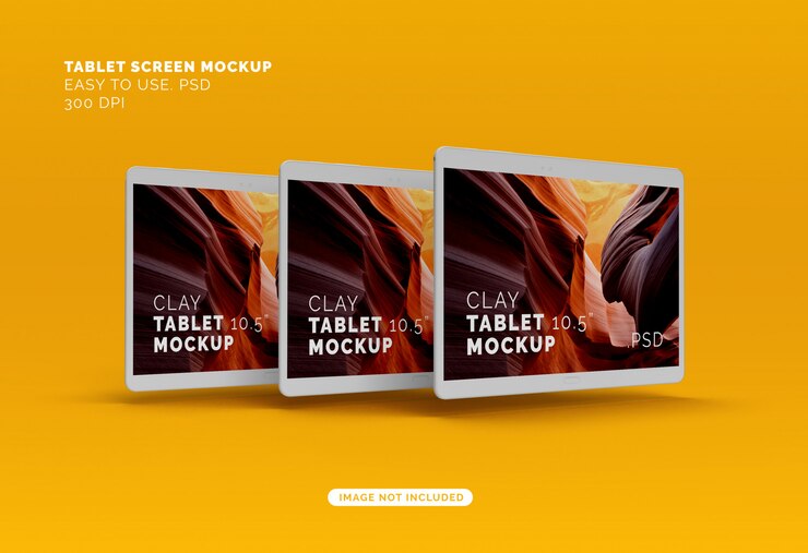 Mockup di compresse volanti