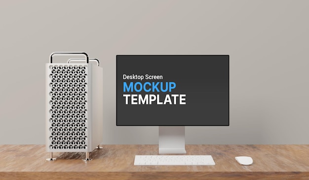 mockup di computer desktop pulito mac pro