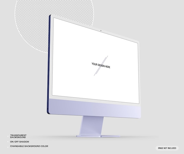 mockup di computer desktop viola