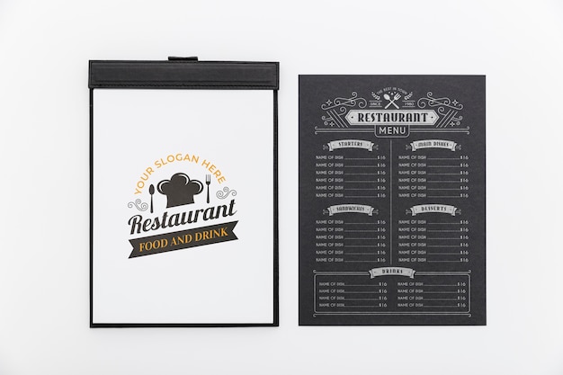 Mockup di concetto di menu del ristorante