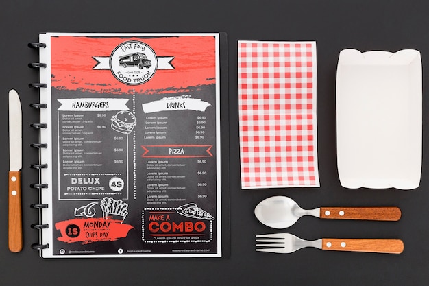 Mockup di concetto di menu del ristorante