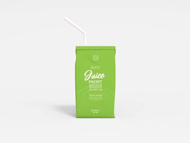 Mockup di confezionamento del pacchetto di succo di tetra