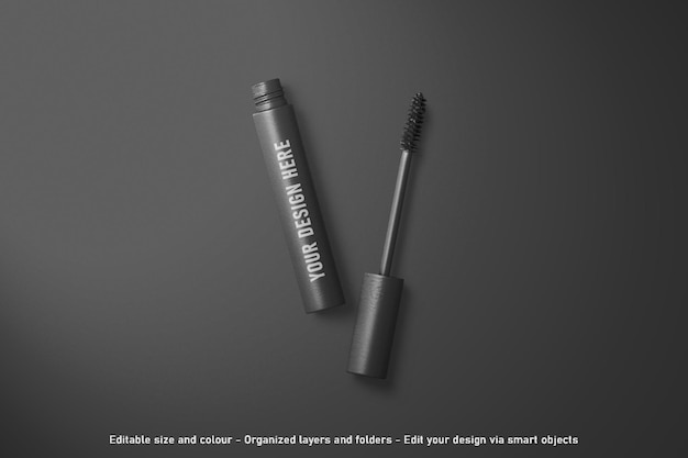 mockup di confezionamento del prodotto mascara