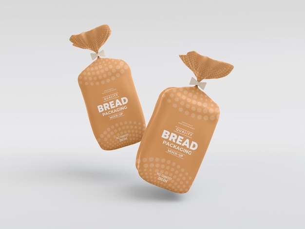 Mockup di confezionamento del sacchetto del pane
