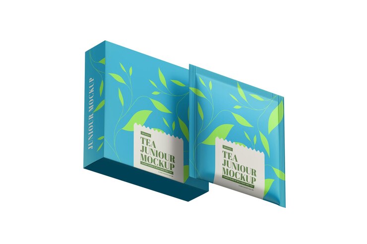 Mockup di confezionamento del tè