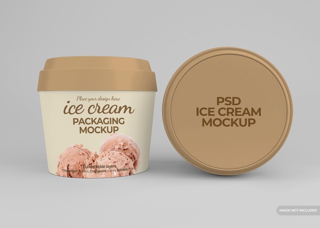 Mockup di confezionamento di gelato realistico