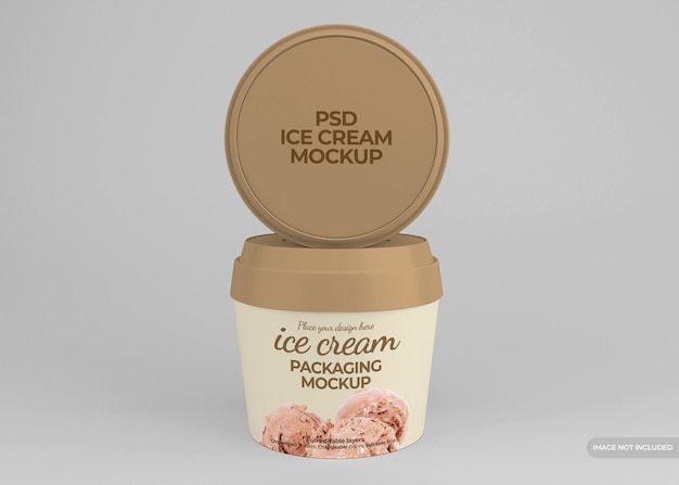 Mockup di confezionamento di gelato realistico