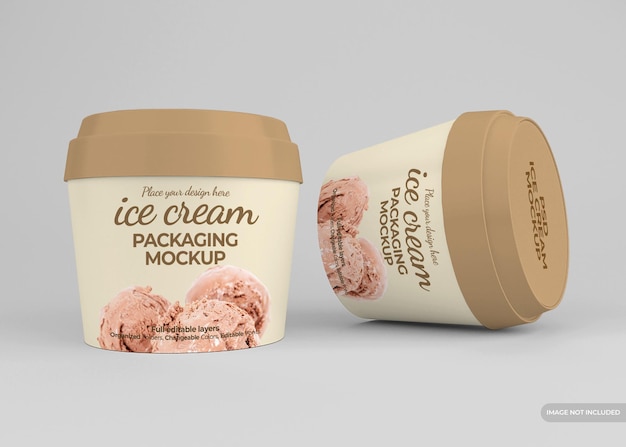 Mockup di confezionamento di gelato realistico