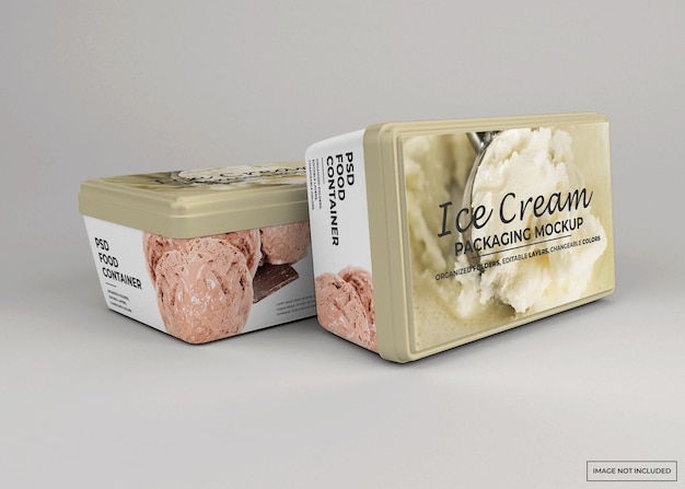 Mockup di confezionamento di gelato rettangolare