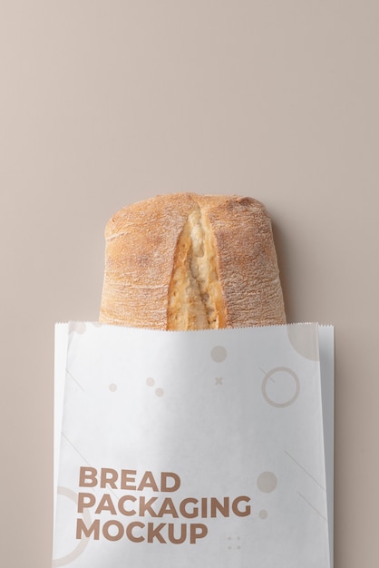 Mockup di confezionamento di pane biologico minimalista