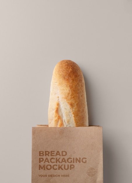 Mockup di confezionamento di pane biologico minimalista